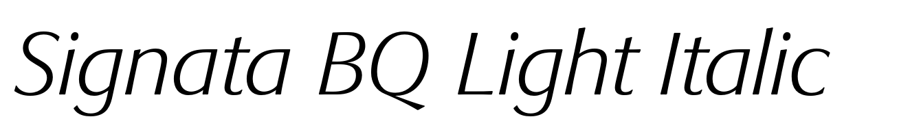 Signata BQ Light Italic